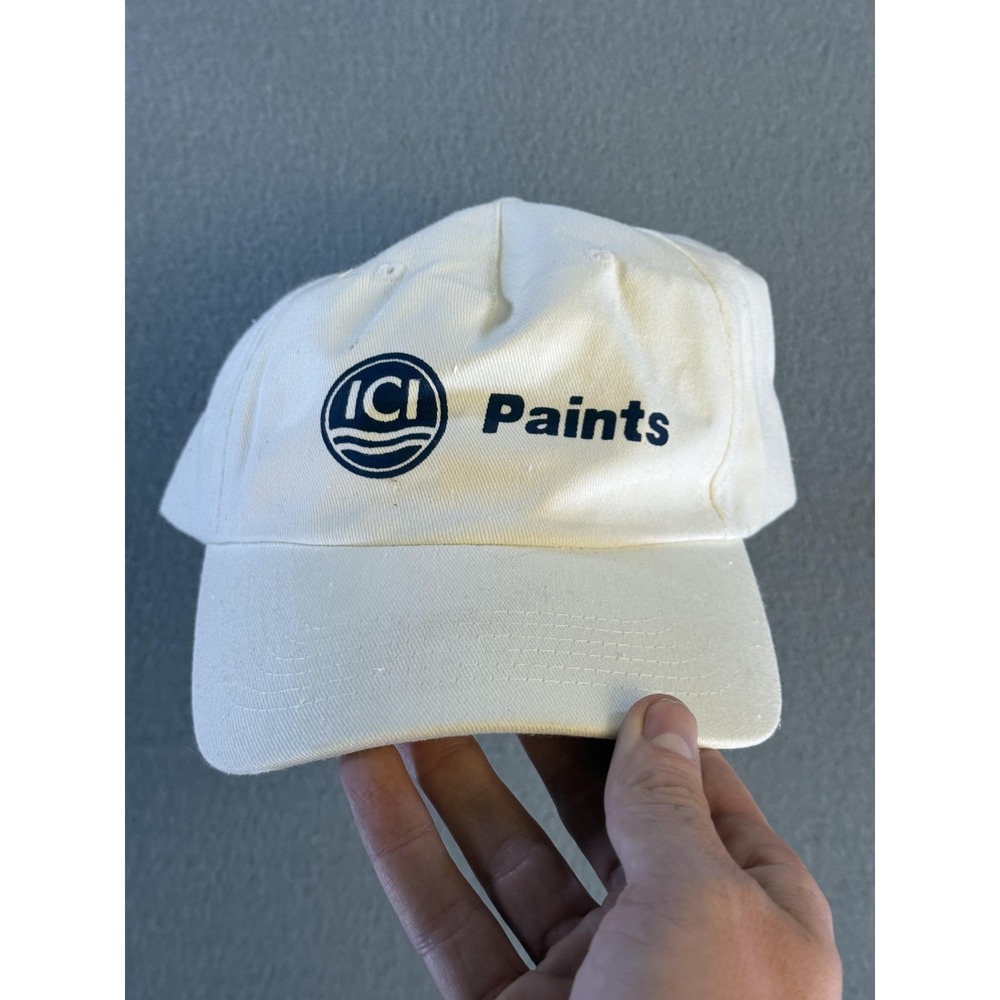 ICI Paints K-Products Hat Cap‎ Strap Back Mens One Size White Twill Advertising
